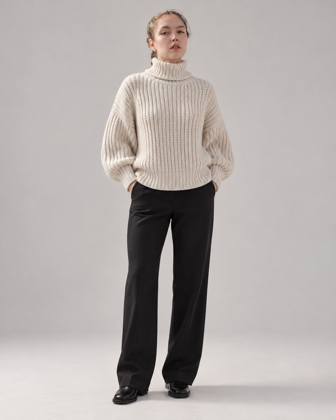 Turtleneck Ribbed Sweater