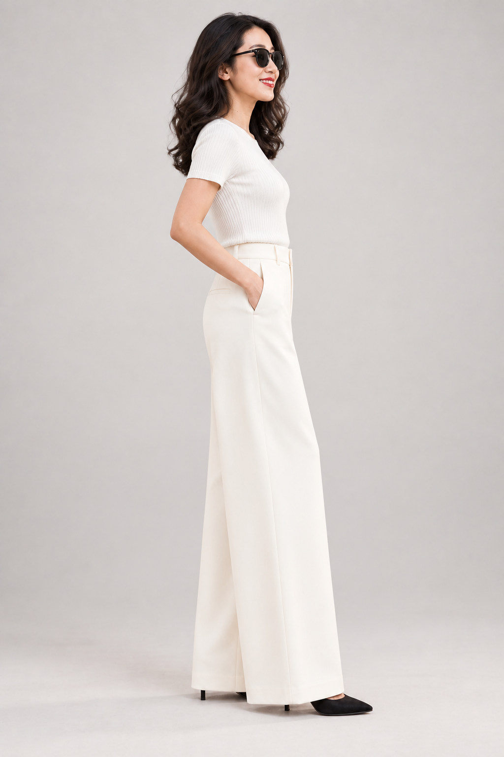 Cropped Straight-Leg Trousers