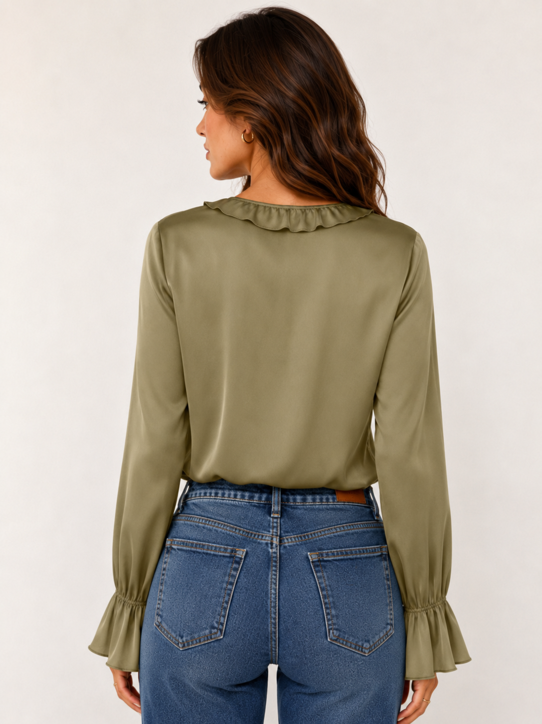 Lace-Trim V-Neck Top